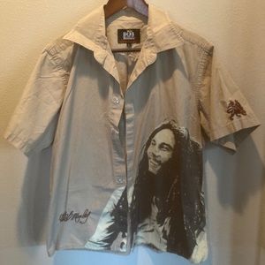 Bob Marley button down shirt size L